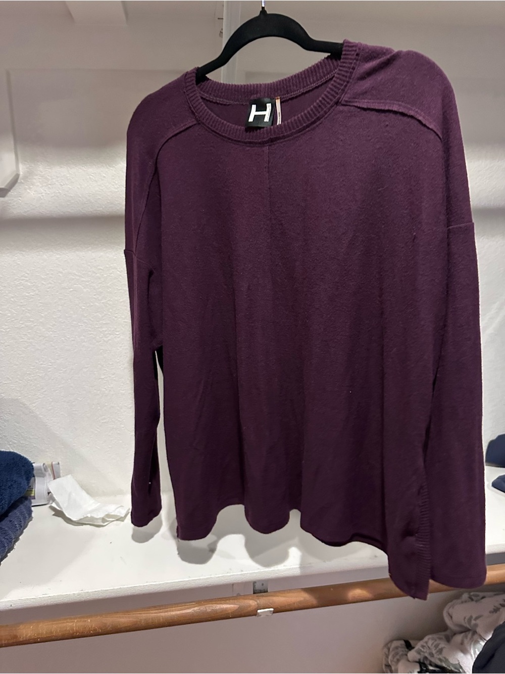 Women’s Purple Long-Sleeve Crewneck Shirt